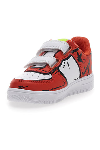 Sneakers Bianche e Arancioni Con Strappi Pitt Kids 201195