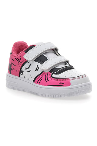 Sneakers Bianche e Fuxia Con Strappi Pitt Kids 201195
