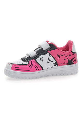 Sneakers Bianche e Fuxia Con Strappi Pitt Kids 201195