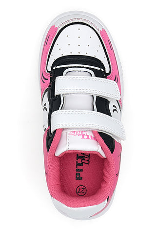 Sneakers Bianche e Fuxia Con Strappi Pitt Kids 201195