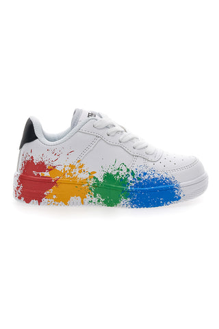 Sneakers Bianche Con Stampa Colorata Pitt Kids 191562