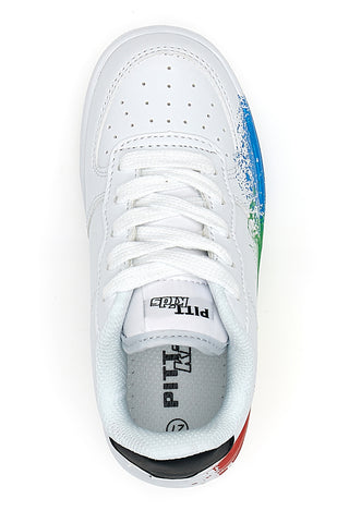 Sneakers Bianche Con Stampa Colorata Pitt Kids 191562