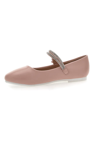 Rosa Ballerinas mit Strasssteinen und Blumenapplikation Pitt Kids 392450