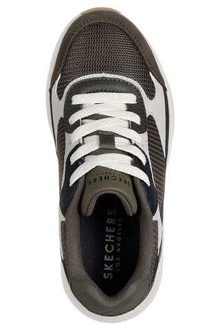 Olivgrüne und beige Turnschuhe Skechers Nova Jogger