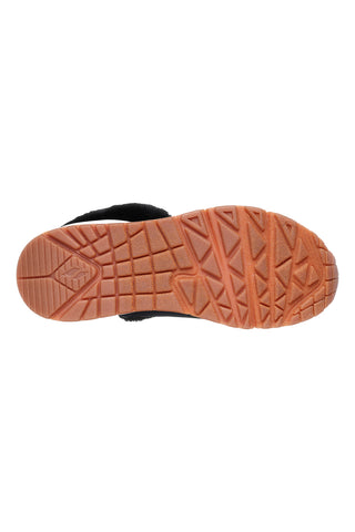 Schwarze Mid-Cut-Sneaker mit Fell Skechers Uno Fall Air