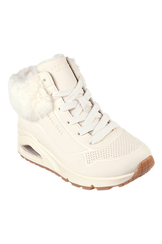 Sneakers mid-cut bianco imbottito con cerniera SKECHERS UNO FALL AIR