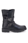Schwarze Stiefeletten mit Glitzerdetails und Herzen Danke 1622