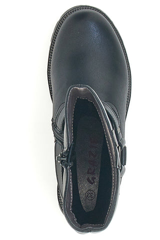 Schwarze Stiefel mit seitlichem Reißverschluss Danke 1714