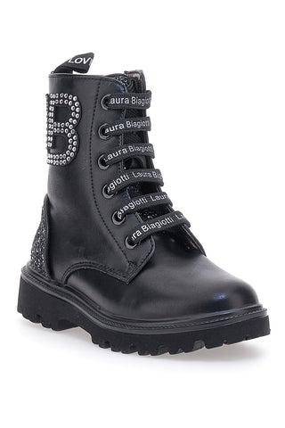 Schwarze Anfibi mit seitlichem Reißverschluss LAURA BIAGIOTTI 94109383