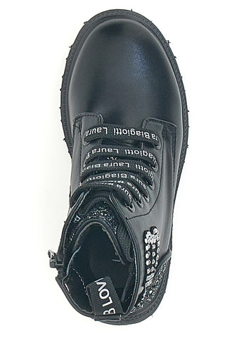 Schwarze Anfibi mit seitlichem Reißverschluss LAURA BIAGIOTTI 94109383