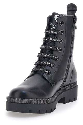 Schwarze Kampfstiefel mit seitlichem Reißverschluss Laura Biagiotti 93119396