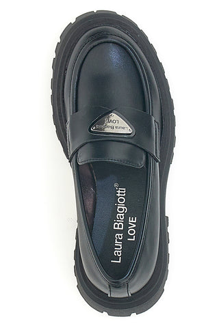 Schwarze Mokassins mit Plateausohle LAURA BIAGIOTTI 92339277