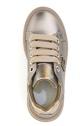 Taupefarbene Sneakers mit Metallic-Effekt LAURA BIAGIOTTI 93939376 