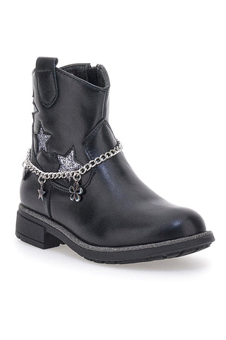 Stivaletti neri con catena decorativa e disegni GRAZIE GIRL 456833B