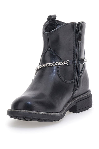 Schwarze Stiefeletten mit dekorativer Kette und Mustern GRAZIE GIRL 456833B