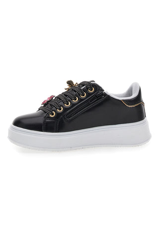 Sneakers Nere Con Applicazioni Floreali sui Lacci Grazie Girl 153917