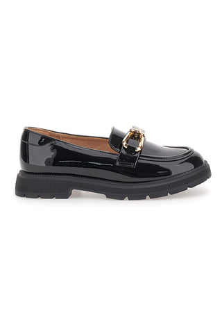 Schwarze Slipper mit Schmetterlingsverschluss GRAZIE 39P242W