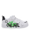 Sneakers bianche con stampa colorata Pitt Kids K22355