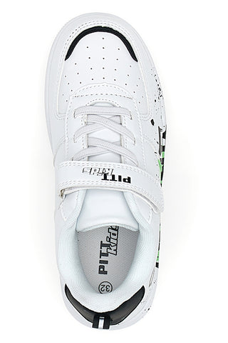 Sneakers bianche con stampa colorata Pitt Kids K22355