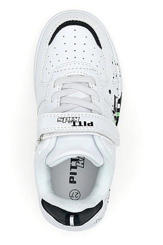 Sneakers bianche con stampa colorata Pitt Kids K22355