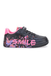 Sneakers nere e rosa con stampa colorata PITT KIDS K191562
