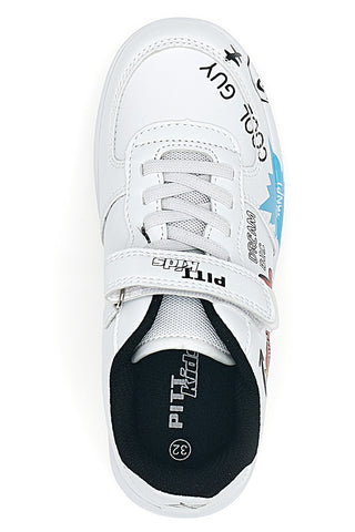 Sneakers bianche con stampa colorata PITT KIDS K191562