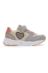 Sneakers grigio panna con cuore PITT KIDS K231102