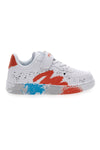 Weiße Sneakers mit orangefarbenen und blauen Details PITT KIDS K191562
