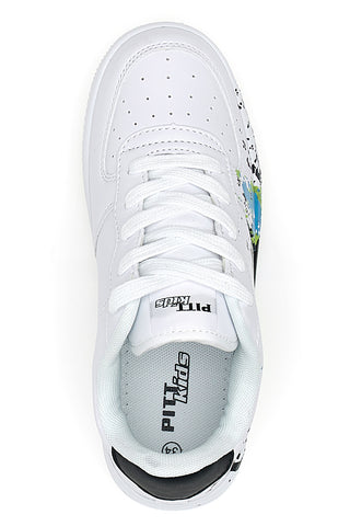 Sneakers Bianche con Dettagli neri Blu Verdi PITT KIDS K191562