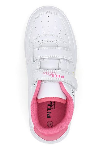 Sneakers Bianche con Velcro e Dettagli Colorati PITT KIDS K191562
