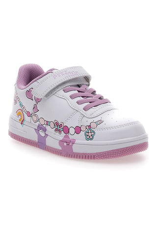 Sneakers Bianche con Disegni Colorati Rosa PITT KIDS K191562