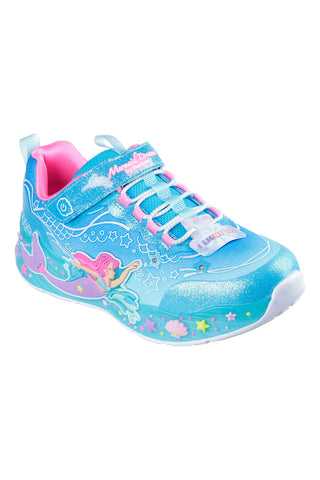 Skechers – S-Lights „Mermaid Dreams“ leuchtende Sneakers in Blau und Pink