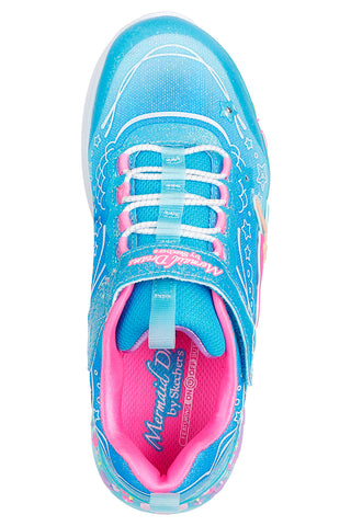 Skechers – S-Lights „Mermaid Dreams“ leuchtende Sneakers in Blau und Pink