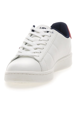 Sneakers Bianche con Dettagli Rossi e Blu LEVI'S BELL JR