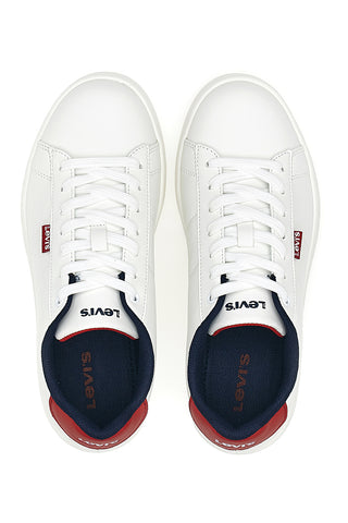 Sneakers Bianche con Dettagli Rossi e Blu LEVI'S BELL JR