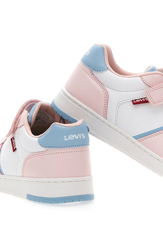 Sneakers Bianche e Rosa con Tomaia Traforata e Velcro LEVI'S 3004