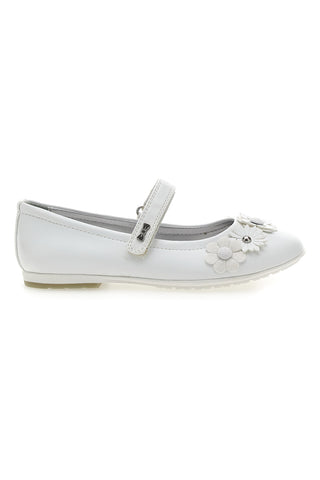 Ballerine Bianche con Cinturino e Clip con Fiori LAURA BIAGIOTTI AG17081