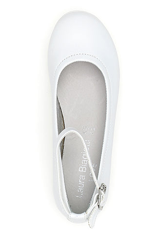 Laura Biagiotti AG17087 Weiße Ballerinas mit Riemen