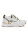 Weiße Sneakers mit goldenen Details und Plateau LAURA BIAGIOTTI L8481