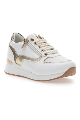 Sneakers Bianche con dettagli Dorati e Platform LAURA BIAGIOTTI L8481