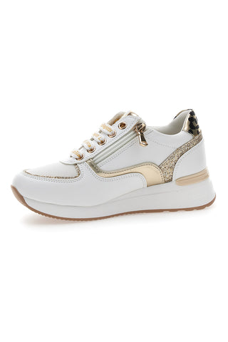 Sneakers Bianche con dettagli Dorati e Platform LAURA BIAGIOTTI L8481