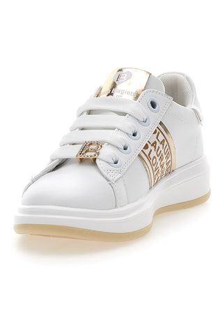 Sneakers Bianche con Logo Dorato LAURA BIAGIOTTI L8945