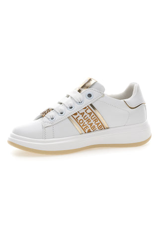 Sneakers Bianche con Logo Dorato LAURA BIAGIOTTI L8945
