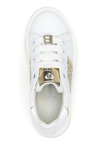 Sneakers Bianche con Logo Dorato LAURA BIAGIOTTI L8945