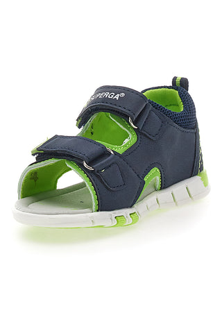Sandali sportivi blu e verdi con velcro Superga S83U507