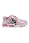 Rosa Sneakers mit Klettverschluss, Glitzersteinen und Lichtern in der Sohle MINNIE D3010663T