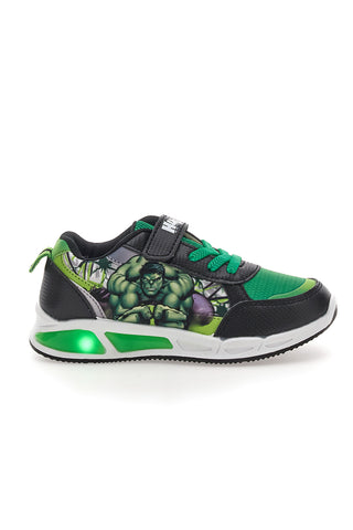 Sneakers Nere e Verdi con Luci e Velcro Avengers Hulk R1010201T