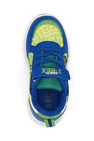 Sneakers Blu e Verdi con Luci e Velcro DINOSAURO S8020112T