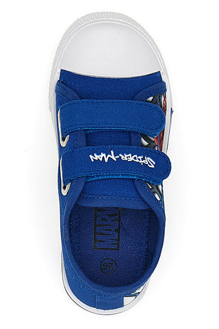 Blaue Sneakers mit Lichtern und weißer Gummispitze SPIDERMAN R1310509T