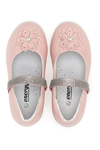 Ballerinas mit Blume und rosa Strasssteinen ENERGY E702